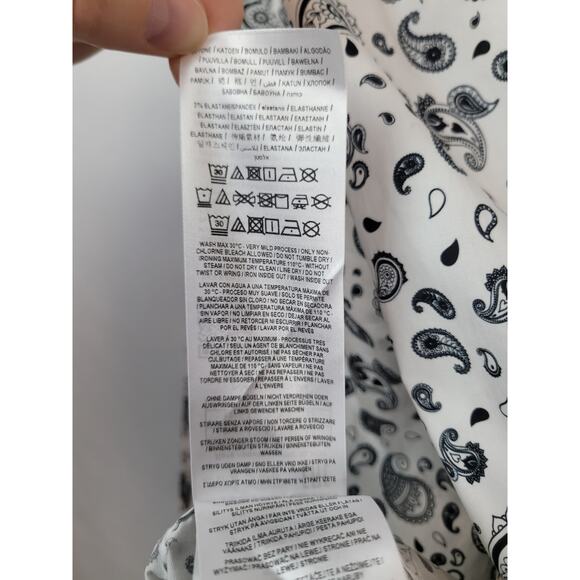 Guess Los Angeles NWT Men's Long Sleeve Paisley Slim Fit Button Up Shirt Sz XL - Picture 12 of 12